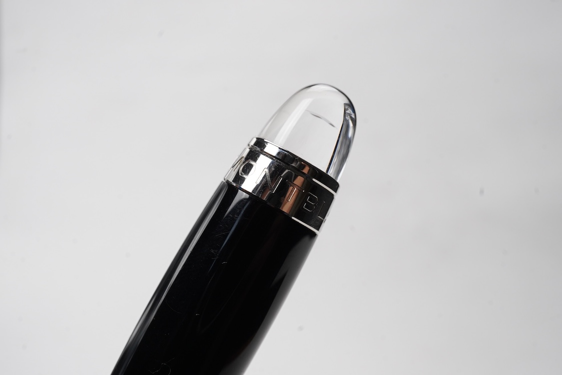 A modern Montblanc 'Starwalker' black with platinum coated trim, medium 18ct. nib